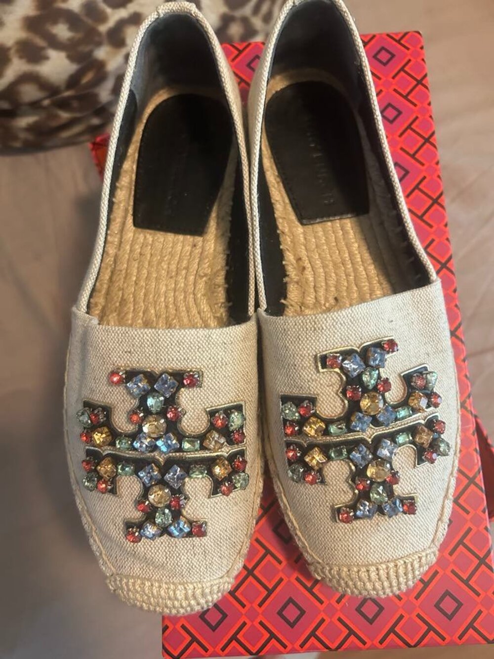 Tory Burch Crystal Espadrille Shoes 6.5